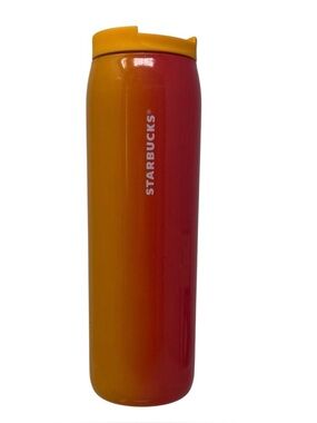 Starbucks Orange, Pink Ombre Stainless Vacuum Insulated Travel Tumbler 16 fl.oz.
